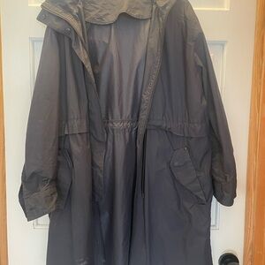 Everlane Gray Trench Coat with Hood and Cinched Waist